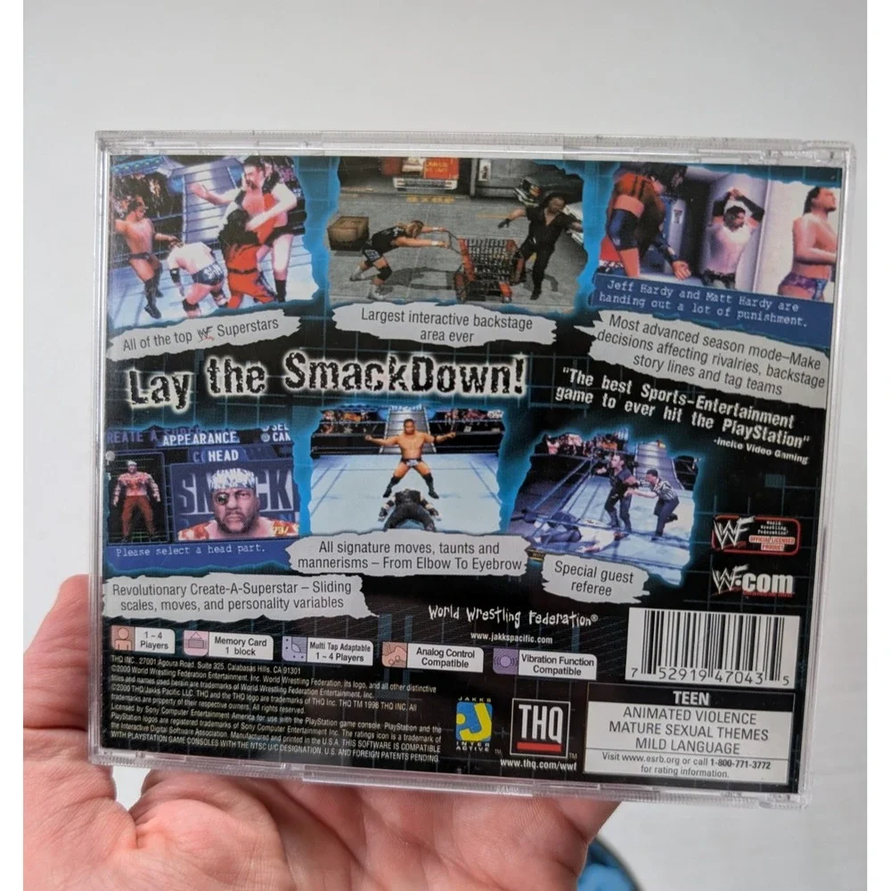 WWF SmackDown Complete Black Label Sony PlayStation 1 CIB 2000